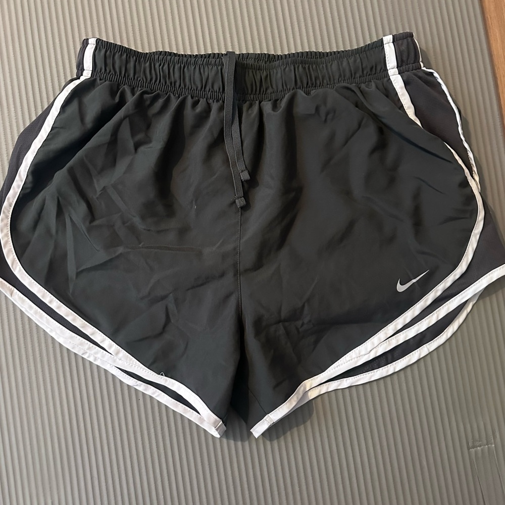 Nike Women's Black and White Athletic Shorts
